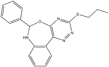 6-phenyl-6,7-dihydro[1,2,4]triazino[5,6-d][3,1]benzoxazepin-3-yl propyl sulfide Struktur