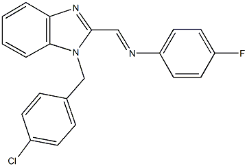 N-{[1-(4-chlorobenzyl)-1H-benzimidazol-2-yl]methylene}-N-(4-fluorophenyl)amine 化学構造式