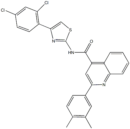 N-[4-(2,4-dichlorophenyl)-1,3-thiazol-2-yl]-2-(3,4-dimethylphenyl)-4-quinolinecarboxamide,419559-44-7,结构式