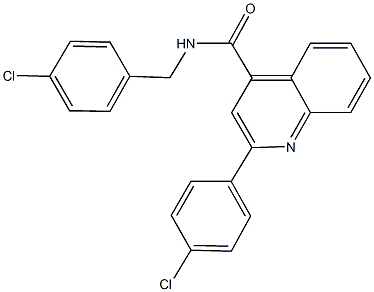 N-(4-chlorobenzyl)-2-(4-chlorophenyl)-4-quinolinecarboxamide Struktur