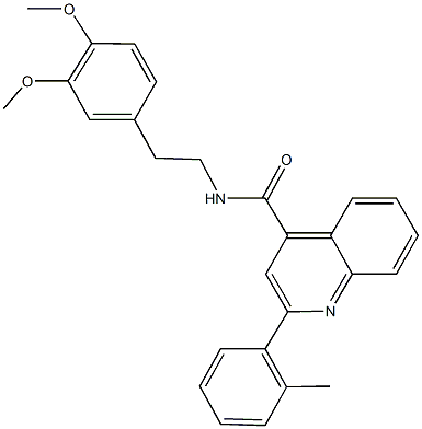 N-[2-(3,4-dimethoxyphenyl)ethyl]-2-(2-methylphenyl)-4-quinolinecarboxamide Structure