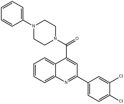 2-(3,4-dichlorophenyl)-4-[(4-phenyl-1-piperazinyl)carbonyl]quinoline 化学構造式