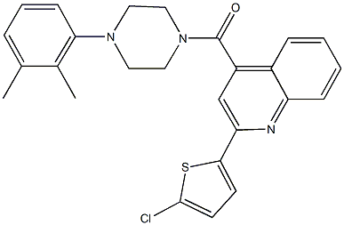 2-(5-chloro-2-thienyl)-4-{[4-(2,3-dimethylphenyl)-1-piperazinyl]carbonyl}quinoline 结构式