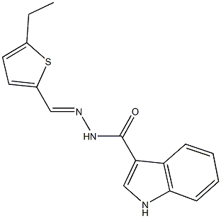 N'-[(5-ethyl-2-thienyl)methylene]-1H-indole-3-carbohydrazide Structure