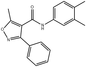 N-(3,4-dimethylphenyl)-5-methyl-3-phenyl-4-isoxazolecarboxamide 结构式