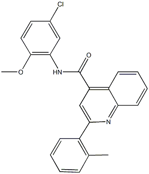 N-(5-chloro-2-methoxyphenyl)-2-(2-methylphenyl)-4-quinolinecarboxamide 结构式
