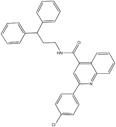 2-(4-chlorophenyl)-N-(3,3-diphenylpropyl)-4-quinolinecarboxamide 化学構造式