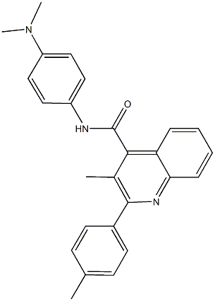N-[4-(dimethylamino)phenyl]-3-methyl-2-(4-methylphenyl)-4-quinolinecarboxamide,420091-81-2,结构式