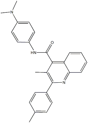 N-[4-(dimethylamino)phenyl]-3-methyl-2-(4-methylphenyl)-4-quinolinecarboxamide 化学構造式