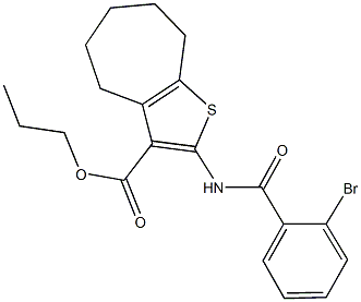 propyl 2-[(2-bromobenzoyl)amino]-5,6,7,8-tetrahydro-4H-cyclohepta[b]thiophene-3-carboxylate,420091-92-5,结构式