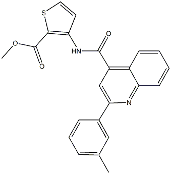 methyl 3-({[2-(3-methylphenyl)-4-quinolinyl]carbonyl}amino)-2-thiophenecarboxylate Structure