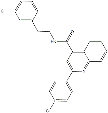 2-(4-chlorophenyl)-N-[2-(3-chlorophenyl)ethyl]-4-quinolinecarboxamide 化学構造式