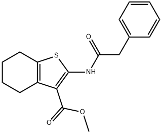 methyl 2-[(phenylacetyl)amino]-4,5,6,7-tetrahydro-1-benzothiophene-3-carboxylate 结构式