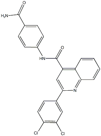 N-[4-(aminocarbonyl)phenyl]-2-(3,4-dichlorophenyl)-4-quinolinecarboxamide Structure