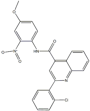 2-(2-chlorophenyl)-N-{2-nitro-4-methoxyphenyl}-4-quinolinecarboxamide 化学構造式