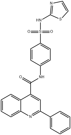 2-phenyl-N-{4-[(1,3-thiazol-2-ylamino)sulfonyl]phenyl}-4-quinolinecarboxamide 化学構造式