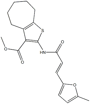 methyl 2-{[3-(5-methyl-2-furyl)acryloyl]amino}-5,6,7,8-tetrahydro-4H-cyclohepta[b]thiophene-3-carboxylate Structure