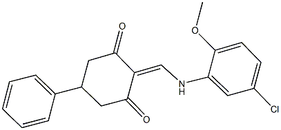 2-[(5-chloro-2-methoxyanilino)methylene]-5-phenylcyclohexane-1,3-dione 结构式