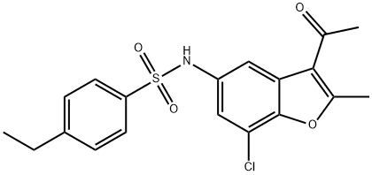 N-(3-acetyl-7-chloro-2-methyl-1-benzofuran-5-yl)-4-ethylbenzenesulfonamide Structure