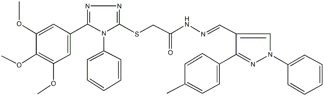 420105-40-4 N'-{[3-(4-methylphenyl)-1-phenyl-1H-pyrazol-4-yl]methylene}-2-{[4-phenyl-5-(3,4,5-trimethoxyphenyl)-4H-1,2,4-triazol-3-yl]sulfanyl}acetohydrazide