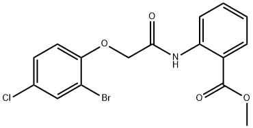 methyl 2-{[(2-bromo-4-chlorophenoxy)acetyl]amino}benzoate 结构式