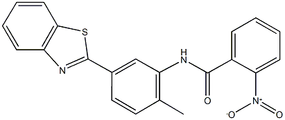 N-[5-(1,3-benzothiazol-2-yl)-2-methylphenyl]-2-nitrobenzamide 化学構造式