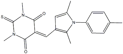 5-{[2,5-dimethyl-1-(4-methylphenyl)-1H-pyrrol-3-yl]methylene}-1,3-dimethyl-2-thioxodihydro-4,6(1H,5H)-pyrimidinedione,420832-61-7,结构式