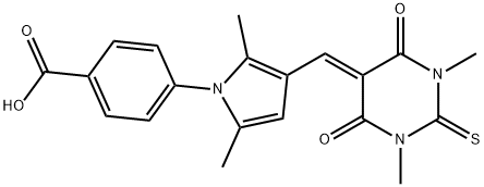 420832-66-2 4-{3-[(1,3-dimethyl-4,6-dioxo-2-thioxotetrahydro-5(2H)-pyrimidinylidene)methyl]-2,5-dimethyl-1H-pyrrol-1-yl}benzoic acid