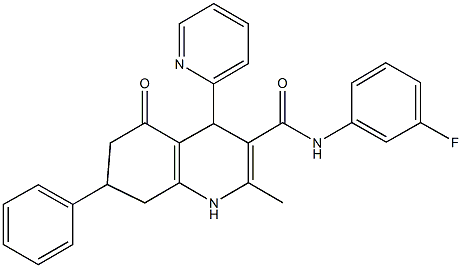 421567-17-1 N-(3-fluorophenyl)-2-methyl-5-oxo-7-phenyl-4-(2-pyridinyl)-1,4,5,6,7,8-hexahydro-3-quinolinecarboxamide