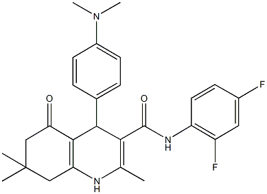 N-(2,4-difluorophenyl)-4-[4-(dimethylamino)phenyl]-2,7,7-trimethyl-5-oxo-1,4,5,6,7,8-hexahydro-3-quinolinecarboxamide,421567-30-8,结构式