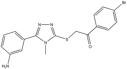 2-{[5-(3-aminophenyl)-4-methyl-4H-1,2,4-triazol-3-yl]sulfanyl}-1-(4-bromophenyl)ethanone 结构式