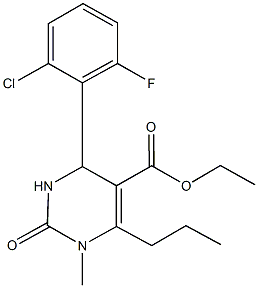 ethyl 4-(2-chloro-6-fluorophenyl)-1-methyl-2-oxo-6-propyl-1,2,3,4-tetrahydro-5-pyrimidinecarboxylate 结构式