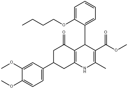 421571-69-9 methyl 4-(2-butoxyphenyl)-7-(3,4-dimethoxyphenyl)-2-methyl-5-oxo-1,4,5,6,7,8-hexahydro-3-quinolinecarboxylate