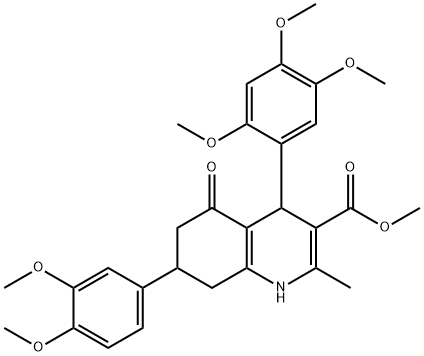 methyl 7-(3,4-dimethoxyphenyl)-2-methyl-5-oxo-4-(2,4,5-trimethoxyphenyl)-1,4,5,6,7,8-hexahydro-3-quinolinecarboxylate Struktur
