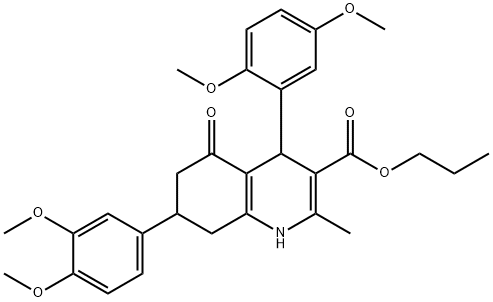 421572-84-1 propyl 4-(2,5-dimethoxyphenyl)-7-(3,4-dimethoxyphenyl)-2-methyl-5-oxo-1,4,5,6,7,8-hexahydro-3-quinolinecarboxylate