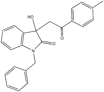 1-benzyl-3-hydroxy-3-[2-(4-methylphenyl)-2-oxoethyl]-1,3-dihydro-2H-indol-2-one|