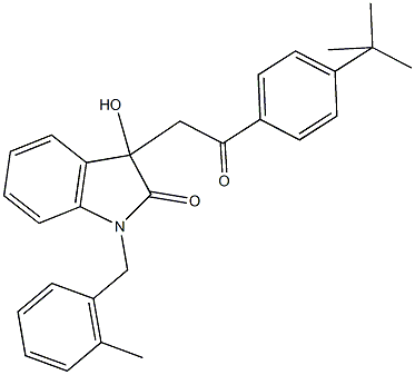 3-[2-(4-tert-butylphenyl)-2-oxoethyl]-3-hydroxy-1-(2-methylbenzyl)-1,3-dihydro-2H-indol-2-one 化学構造式