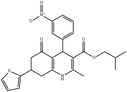 isobutyl 4-{3-nitrophenyl}-2-methyl-5-oxo-7-(2-thienyl)-1,4,5,6,7,8-hexahydro-3-quinolinecarboxylate|