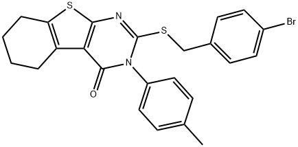421575-11-3 2-[(4-bromobenzyl)sulfanyl]-3-(4-methylphenyl)-5,6,7,8-tetrahydro[1]benzothieno[2,3-d]pyrimidin-4(3H)-one