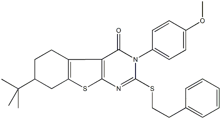 7-tert-butyl-3-(4-methoxyphenyl)-2-[(2-phenylethyl)sulfanyl]-5,6,7,8-tetrahydro[1]benzothieno[2,3-d]pyrimidin-4(3H)-one|