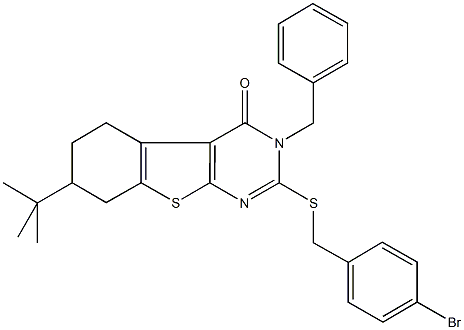 421575-20-4 3-benzyl-2-[(4-bromobenzyl)sulfanyl]-7-tert-butyl-5,6,7,8-tetrahydro[1]benzothieno[2,3-d]pyrimidin-4(3H)-one