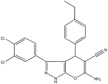 6-amino-3-(3,4-dichlorophenyl)-4-(4-ethylphenyl)-1,4-dihydropyrano[2,3-c]pyrazole-5-carbonitrile|