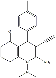 2-amino-1-(dimethylamino)-4-(4-methylphenyl)-5-oxo-1,4,5,6,7,8-hexahydro-3-quinolinecarbonitrile Struktur