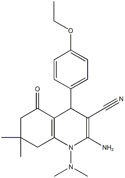 2-amino-1-(dimethylamino)-4-(4-ethoxyphenyl)-7,7-dimethyl-5-oxo-1,4,5,6,7,8-hexahydro-3-quinolinecarbonitrile Structure