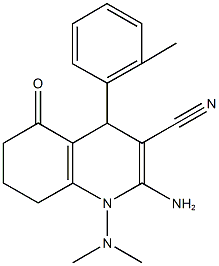 2-amino-1-(dimethylamino)-4-(2-methylphenyl)-5-oxo-1,4,5,6,7,8-hexahydro-3-quinolinecarbonitrile Structure