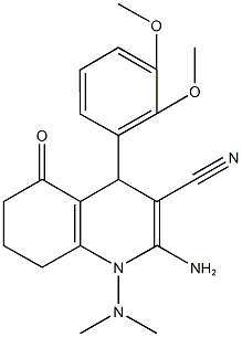 2-amino-4-(2,3-dimethoxyphenyl)-1-(dimethylamino)-5-oxo-1,4,5,6,7,8-hexahydro-3-quinolinecarbonitrile Structure