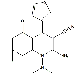 2-amino-1-(dimethylamino)-7,7-dimethyl-5-oxo-4-(3-thienyl)-1,4,5,6,7,8-hexahydro-3-quinolinecarbonitrile Structure