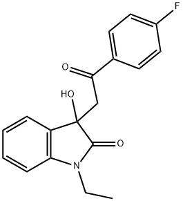 1-ethyl-3-[2-(4-fluorophenyl)-2-oxoethyl]-3-hydroxy-1,3-dihydro-2H-indol-2-one Structure