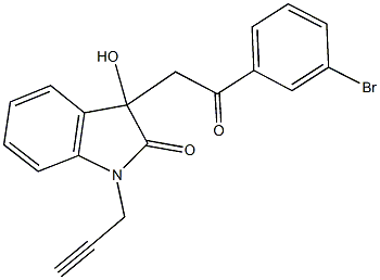 3-[2-(3-bromophenyl)-2-oxoethyl]-3-hydroxy-1-(2-propynyl)-1,3-dihydro-2H-indol-2-one,421579-12-6,结构式