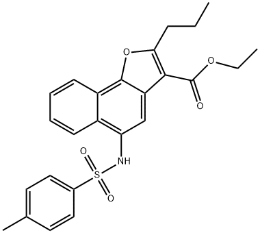 ethyl 5-{[(4-methylphenyl)sulfonyl]amino}-2-propylnaphtho[1,2-b]furan-3-carboxylate 化学構造式